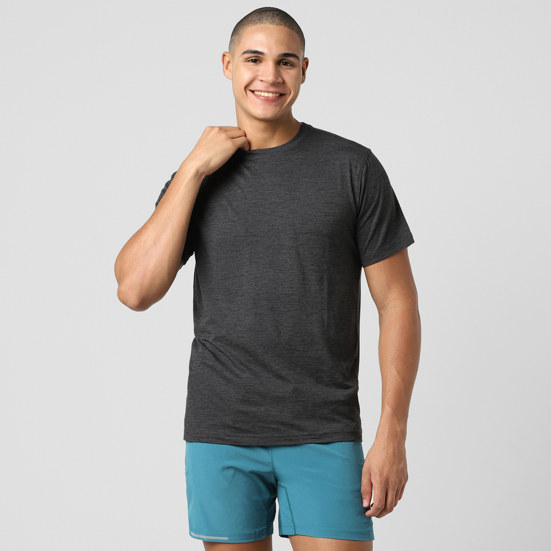 Short Sleeve Tech Tee Coal front on model
