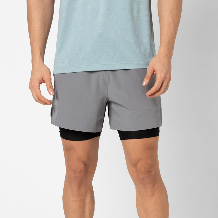 Track Short Lined 4.5" Grey front on model