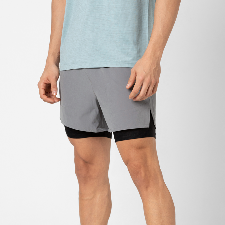 Track Short Lined 4.5" Grey front side on model 
