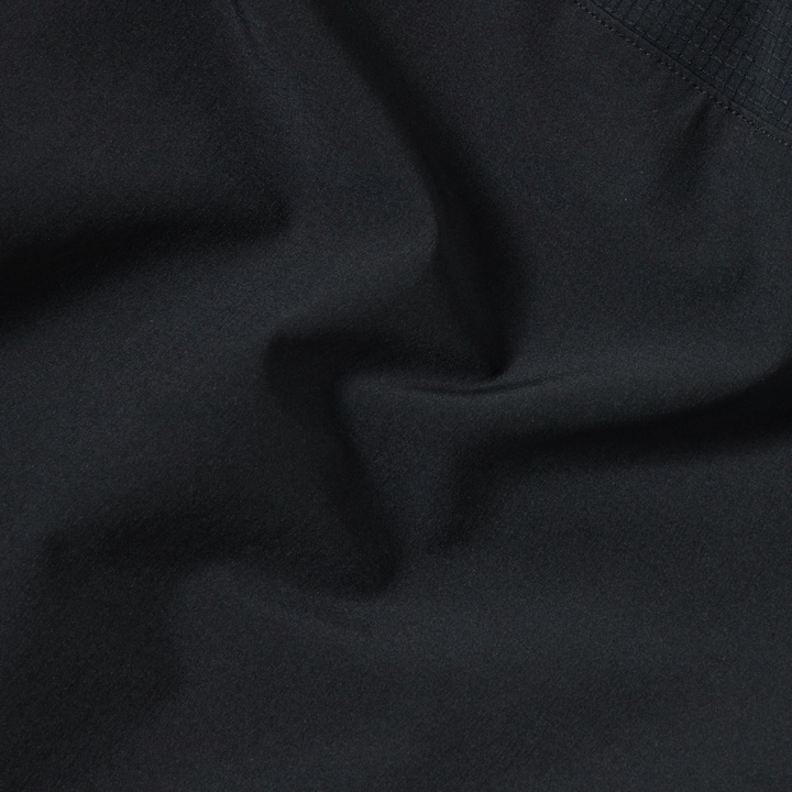 Track Short Lined 4.5" Black close up fabric