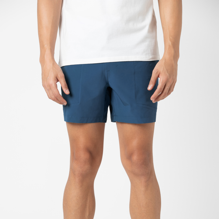 Trek Ripstop Short 5 Blue front on model