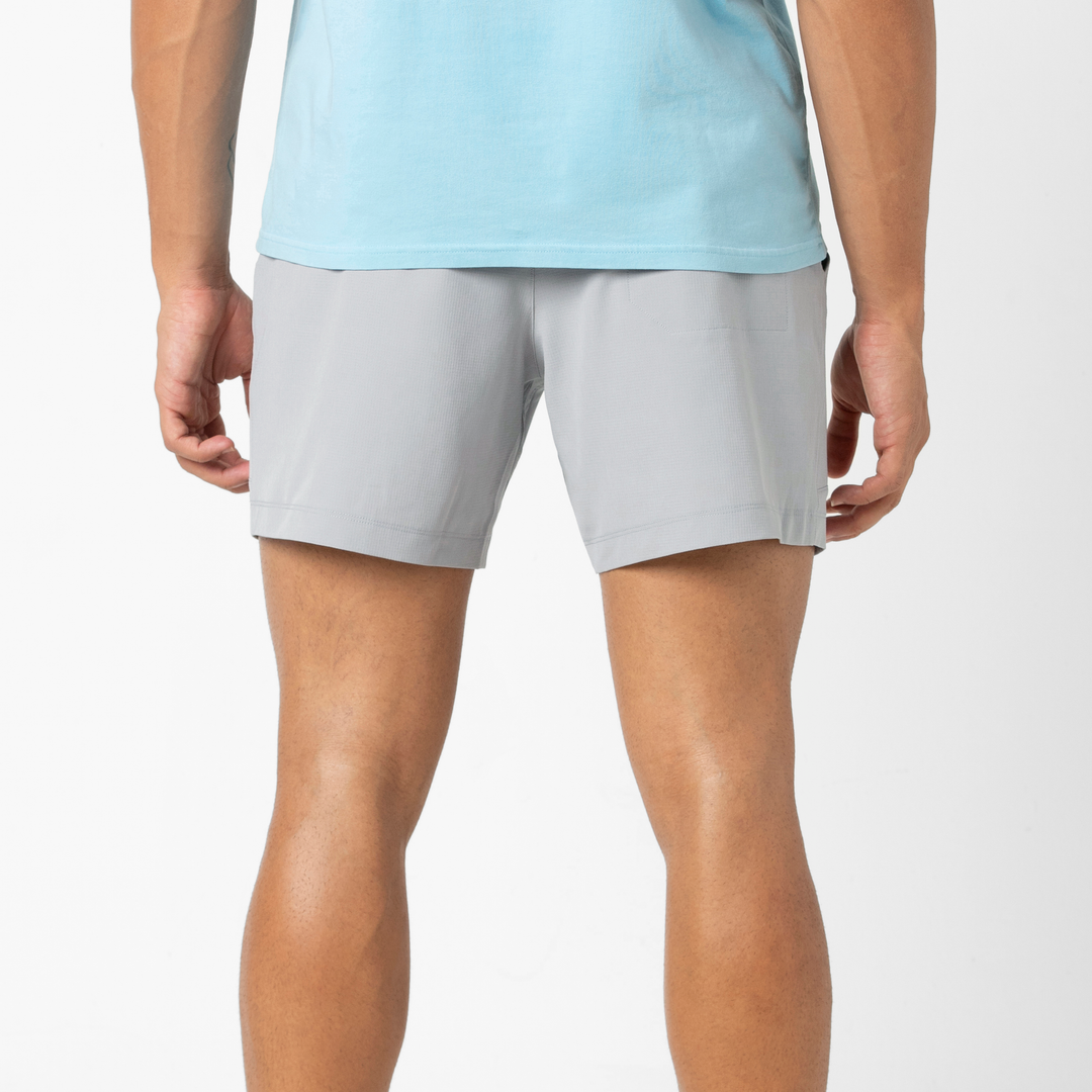 Trek Ripstop Short 5 Grey back on model