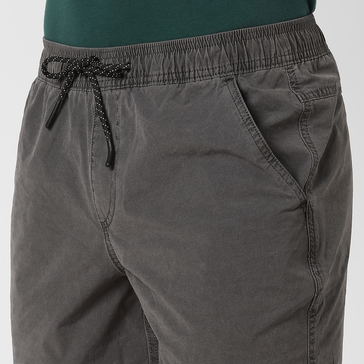 Volley Short 5" Charcoal close up front on model
