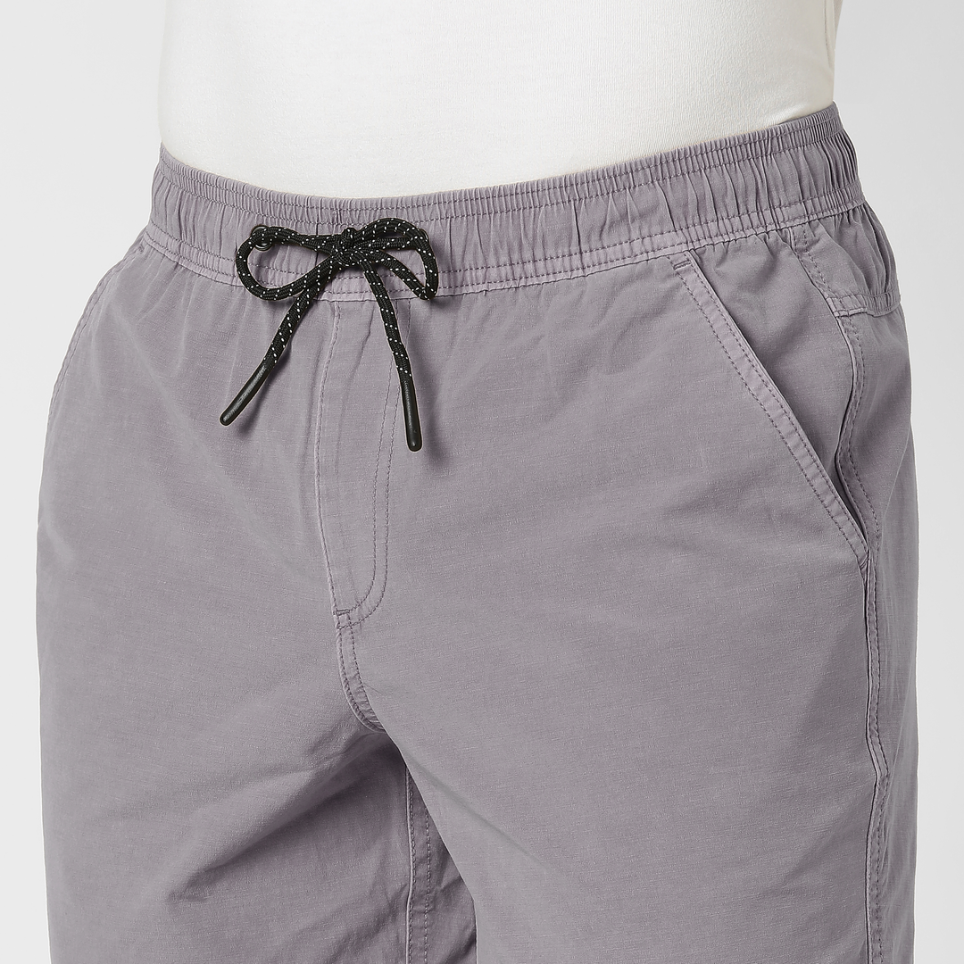 Volley Short 5 Cloud Purple close up front on model