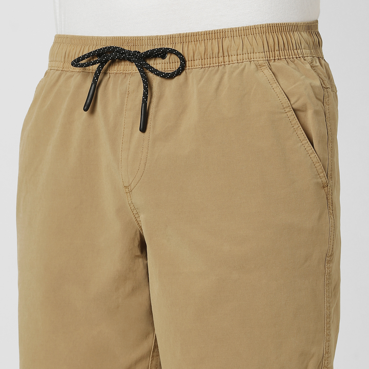 Volley Short 7" Khaki close up front on model