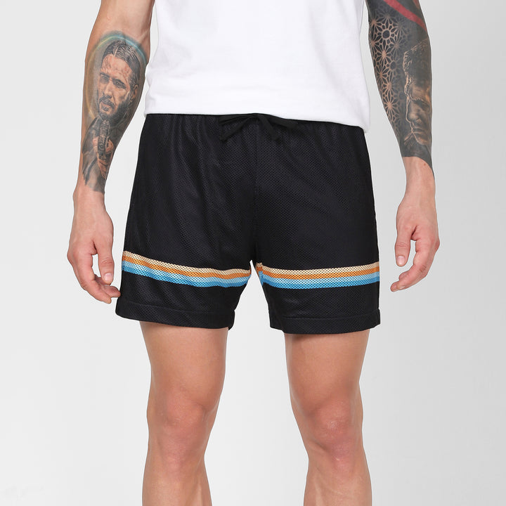 Mesh Short 5.5" Retro front on model