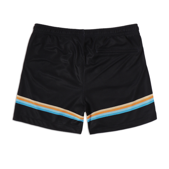 Mesh Short 5.5" Retro back with elastic waistband and back right hidden zipper pocket