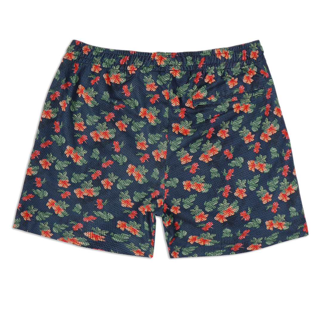 Mesh Short 5.5" Summer back with elastic waistband and back right hidden zipper pocket