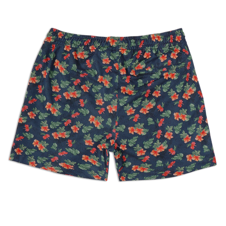 Mesh Short 5.5" Summer back with elastic waistband and back right hidden zipper pocket