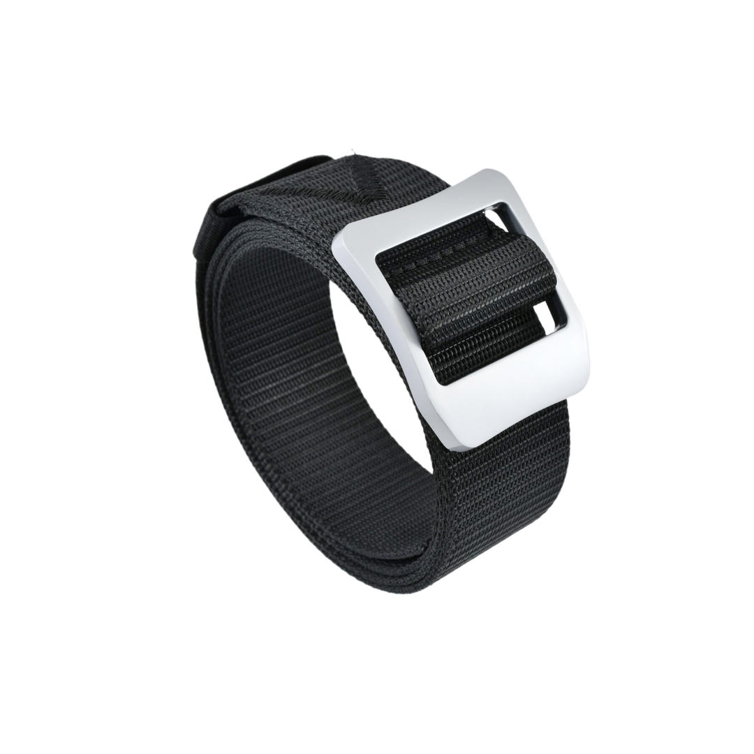 Trail Belt Black + Silver Metal Buckle