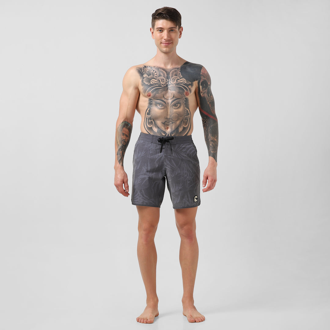 Board Short 8" Palms front full body on model