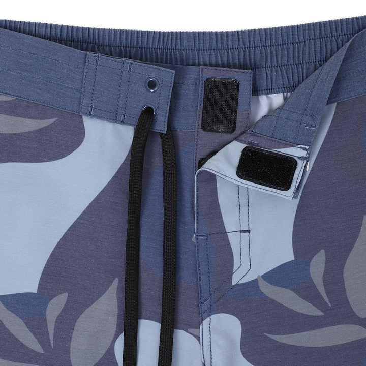 Board Short 8" Tropics close up of hook and loop fastener on waistband